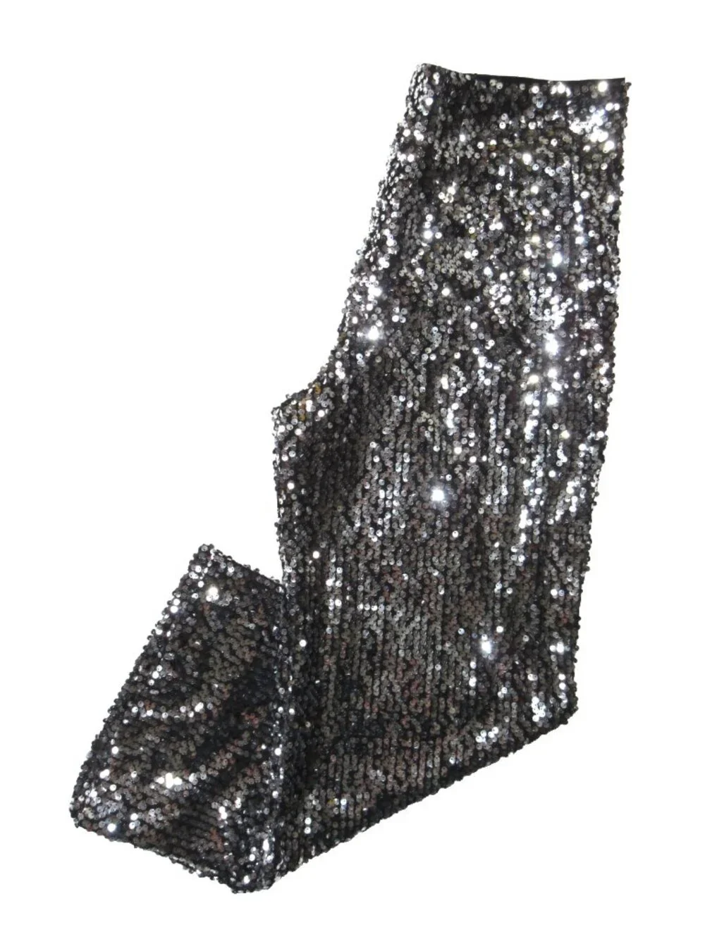 NWT Maeve by Anthropologie Colette in Black Silver Sequin Wide-Leg Crop Pants 28 - Picture 9 of 13